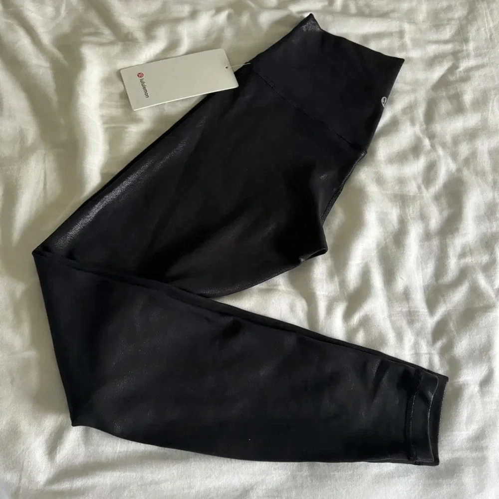 🆕🖤 Lululemon Align HR Pant 28” Shine Radiate Foil Print Black